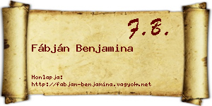 Fábján Benjamina névjegykártya